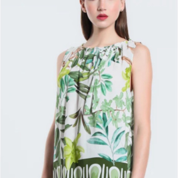 NWT TINA STEVENS Sonora Botanical Scrunch Neck Top (BT121B) SIZE S - Picture 1 of 1